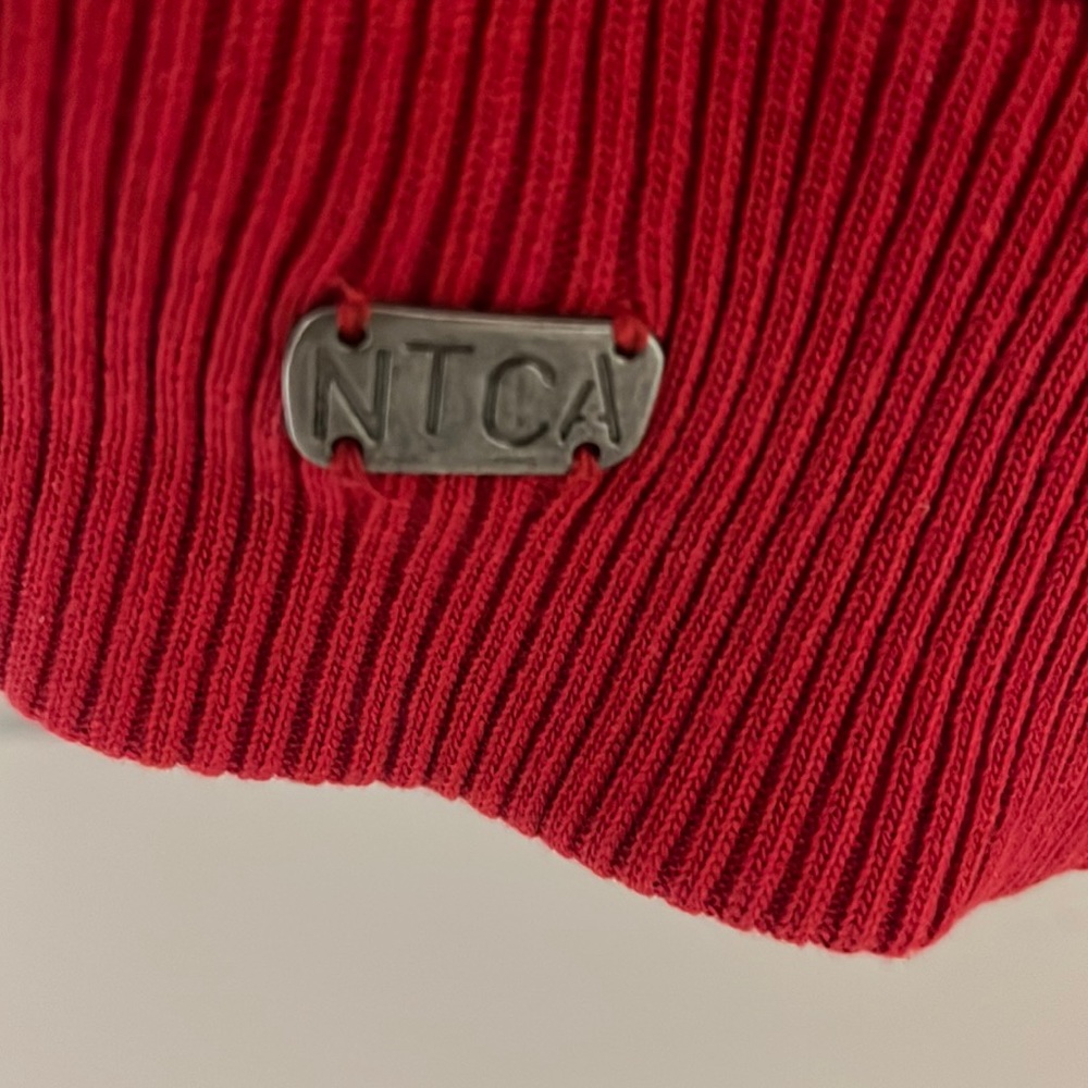 Vintage Nautica Jeans Co Fleece lined Hoodie Red Sweatshirt Zip up Jacket - Picture 4 of 9